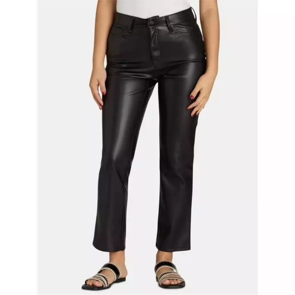 Time and Tru Women's High Rise Faux Leather Pants, 29" Inseam, Size 8, Black - Picture 1 of 5